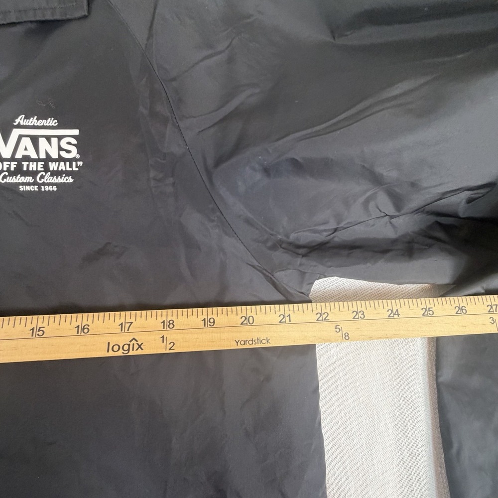 Vans Torrey Coaches Men's Windbreaker Sz Medium M Black Snap Up Jacket - Picture 4 of 6